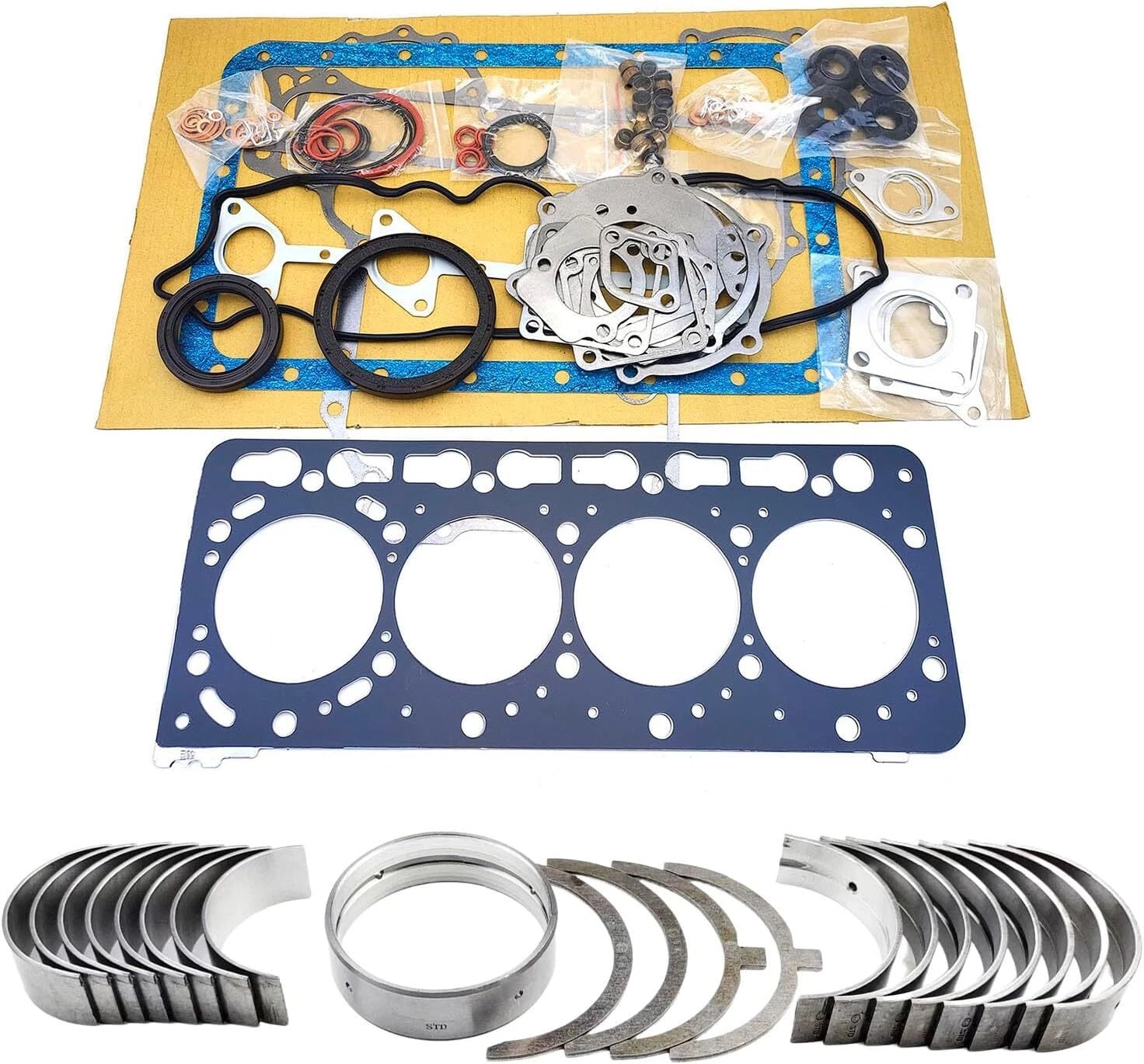 Complete Cylinder Head & Gasket Kit for Kubota V3300 V3800 (16V)