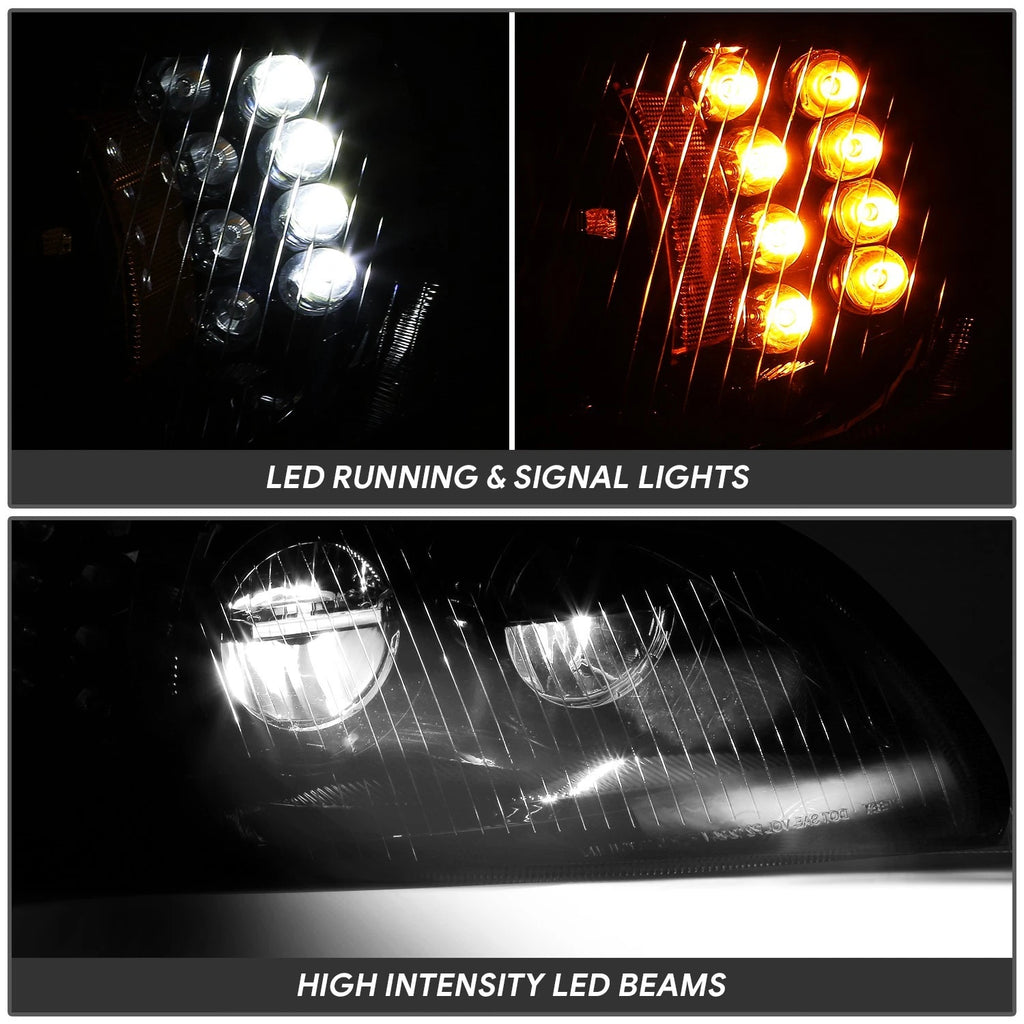 Full LED Black Housing Amber Corner Headlight for Freightliner M2 106 112 (2003–2018)