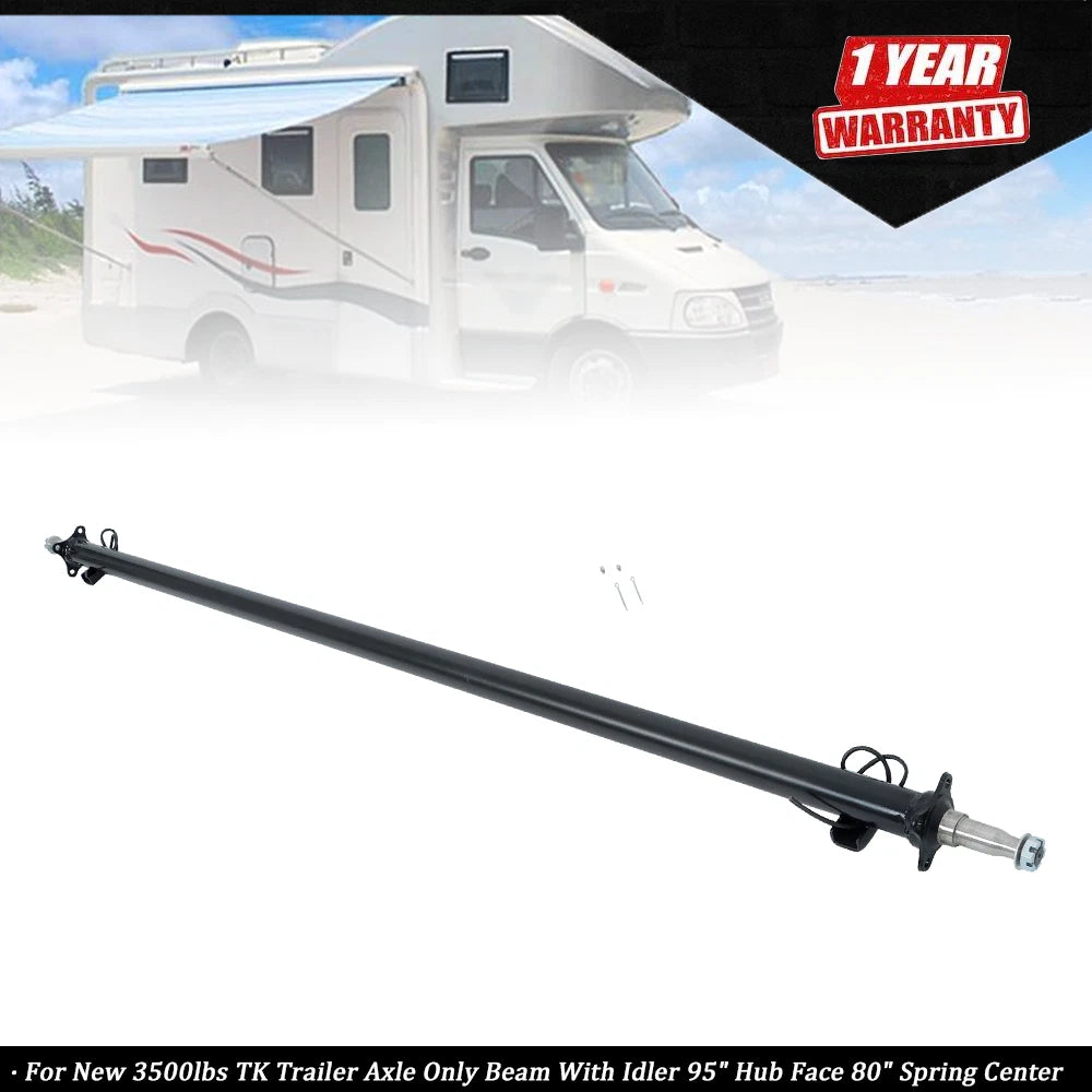 3500lbs Trailer Axle Beam for TK (95" Hub Face, 80" Spring Center)