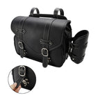 Pu Side Tail Bag Saddlebag for Scooter Motorcycle (Color Matching, Black)