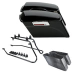Hard Saddlebags with Black Conversion Brackets for Harley Softail