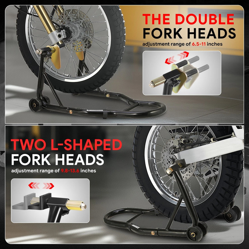 Double Fork Head Motorcycle Stand Lift for Universal Models (6.5-11")
