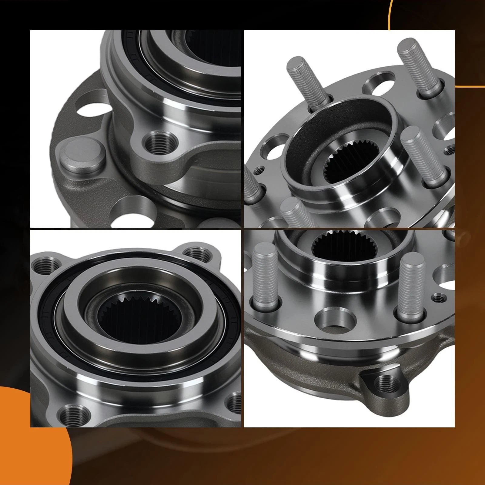 2pc Rear Wheel Bearing Hub for Hyundai Genesis (2009–2014) 512417 WA512417