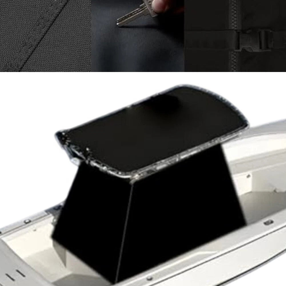Black Oxford T Top Console Cover for Boats (Marine Grade, Quick Install)