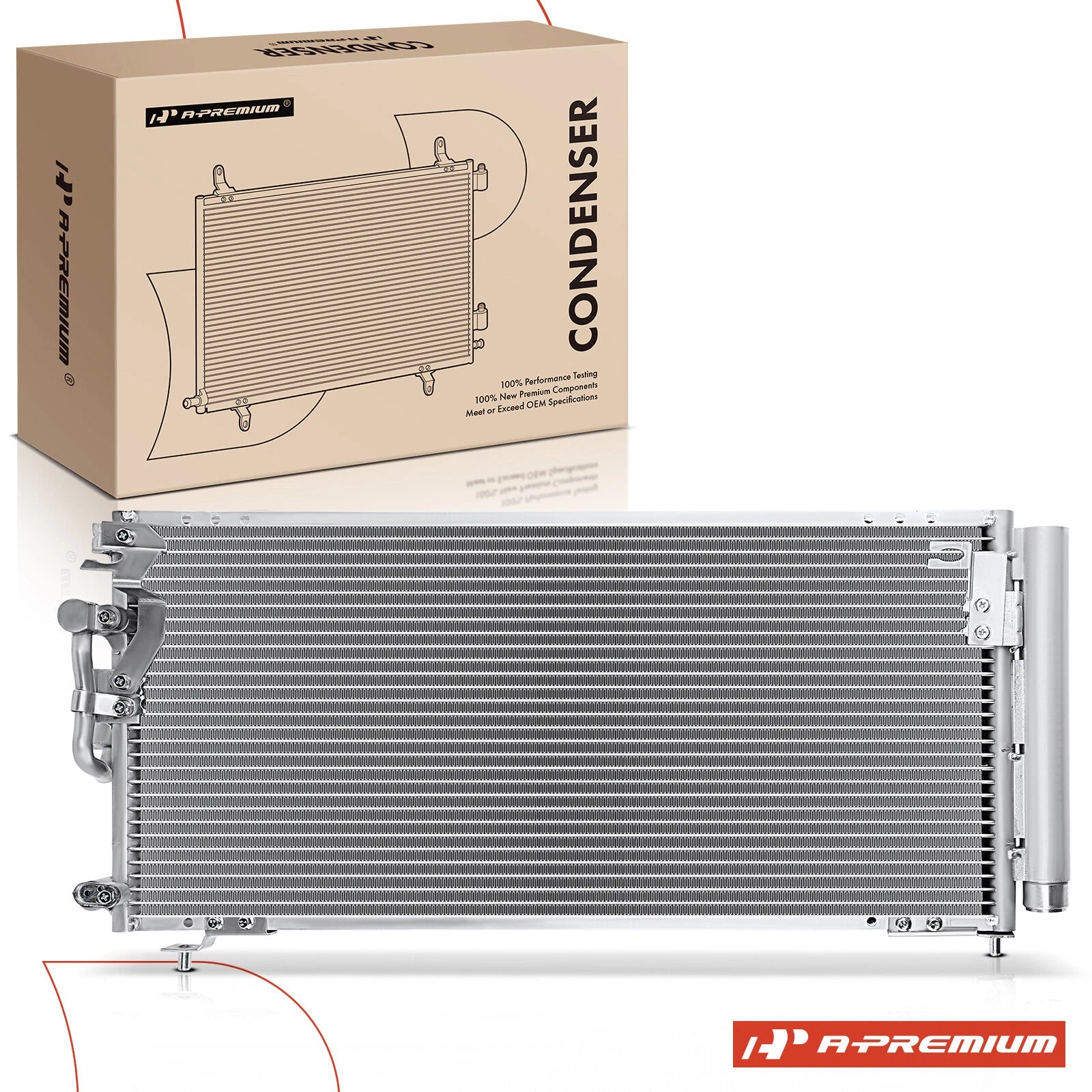 A/C Condenser with Bracket & Receiver Drier for Chrysler Sebring (2001–2005)