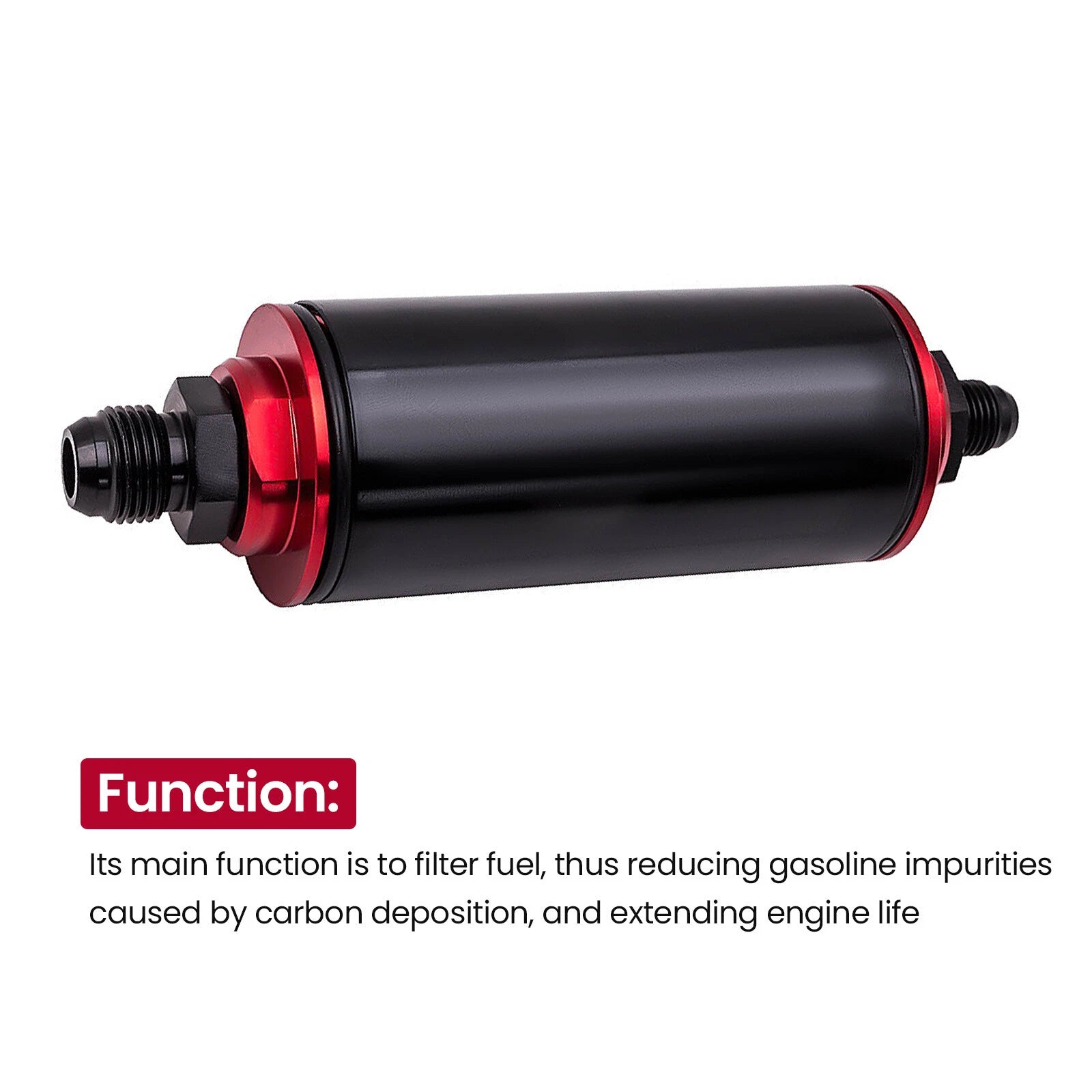 High Flow Inline Fuel Filter 100 Micron AN6 AN8 AN10 for Universal