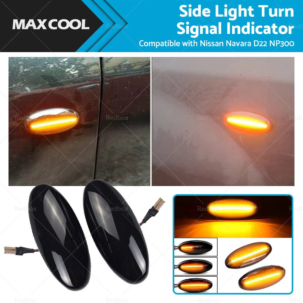 2X Dynamic Side Light Turn Signal Indicator for Nissan Navara D22 NP300