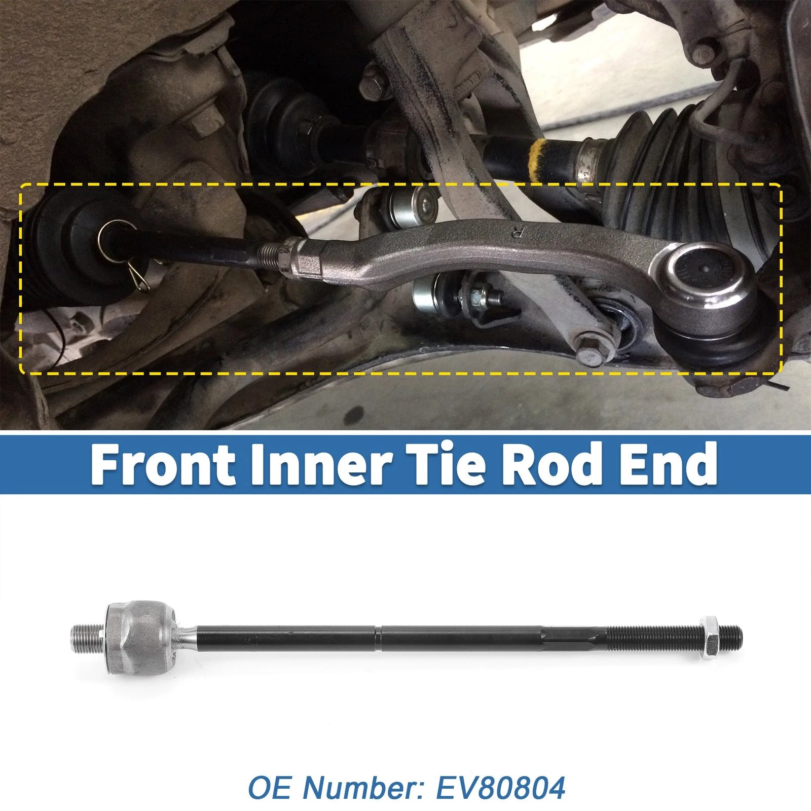 2pcs Front Inner Tie Rod End Links for Ford Mustang (2005–2010) No.EV80804