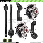Set of 6 Front Steering Tie Rod Ends & Wheel Bearing Hub for Ford F-150 (2009–2010)