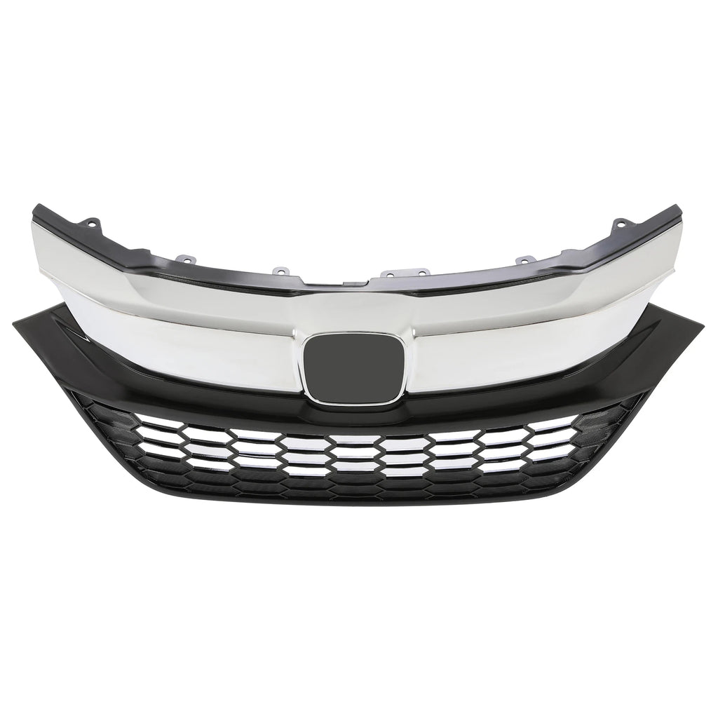 Front Bumper Upper Grille for Honda HR-V HRV (2019–2022) Black + Chrome