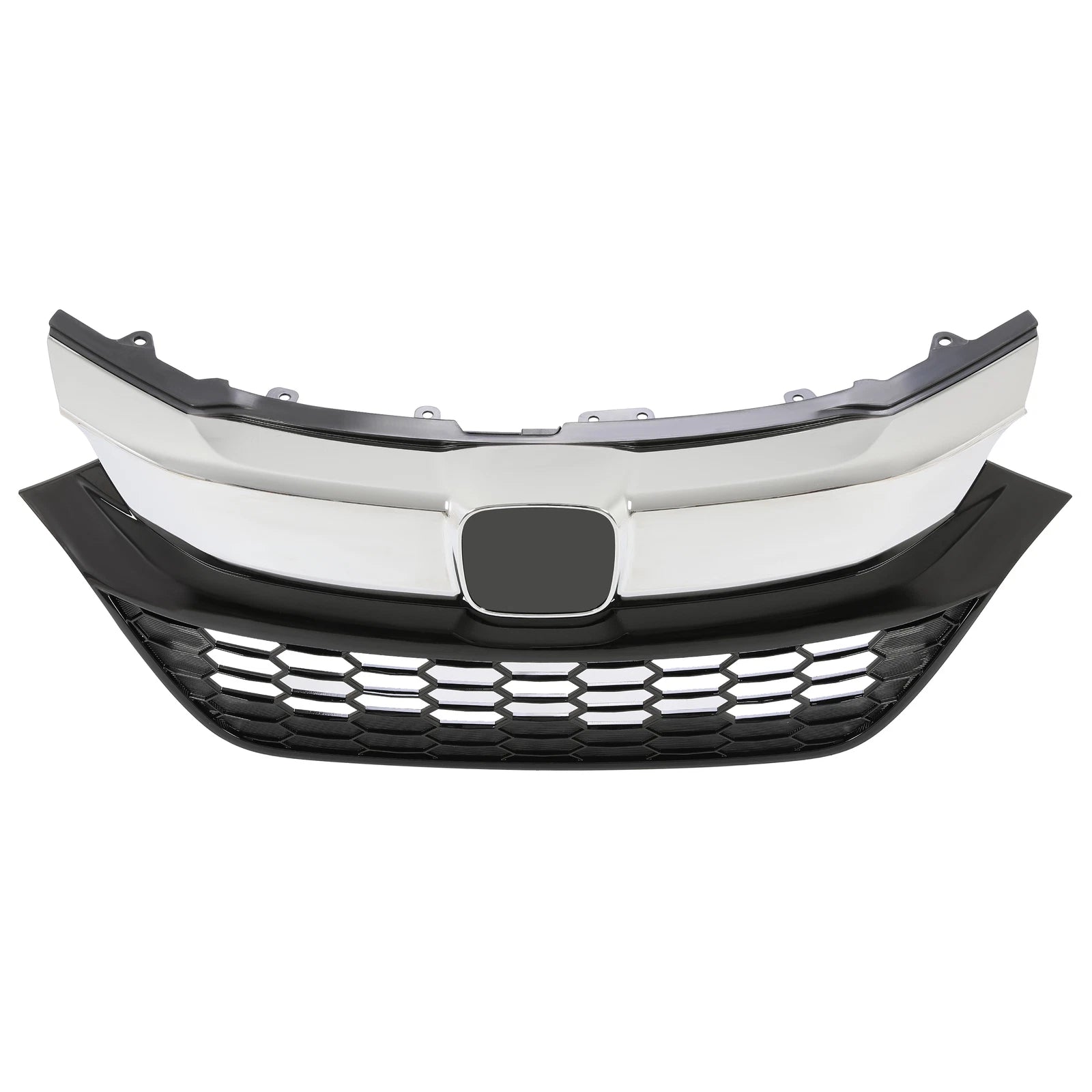 Front Bumper Upper Grille for Honda HR-V HRV (2019–2022) Black + Chrome