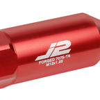 Set of 20 J2 7075 Forged Aluminum M12x1.25 Spiked End Lug Nuts w/Adapter Red