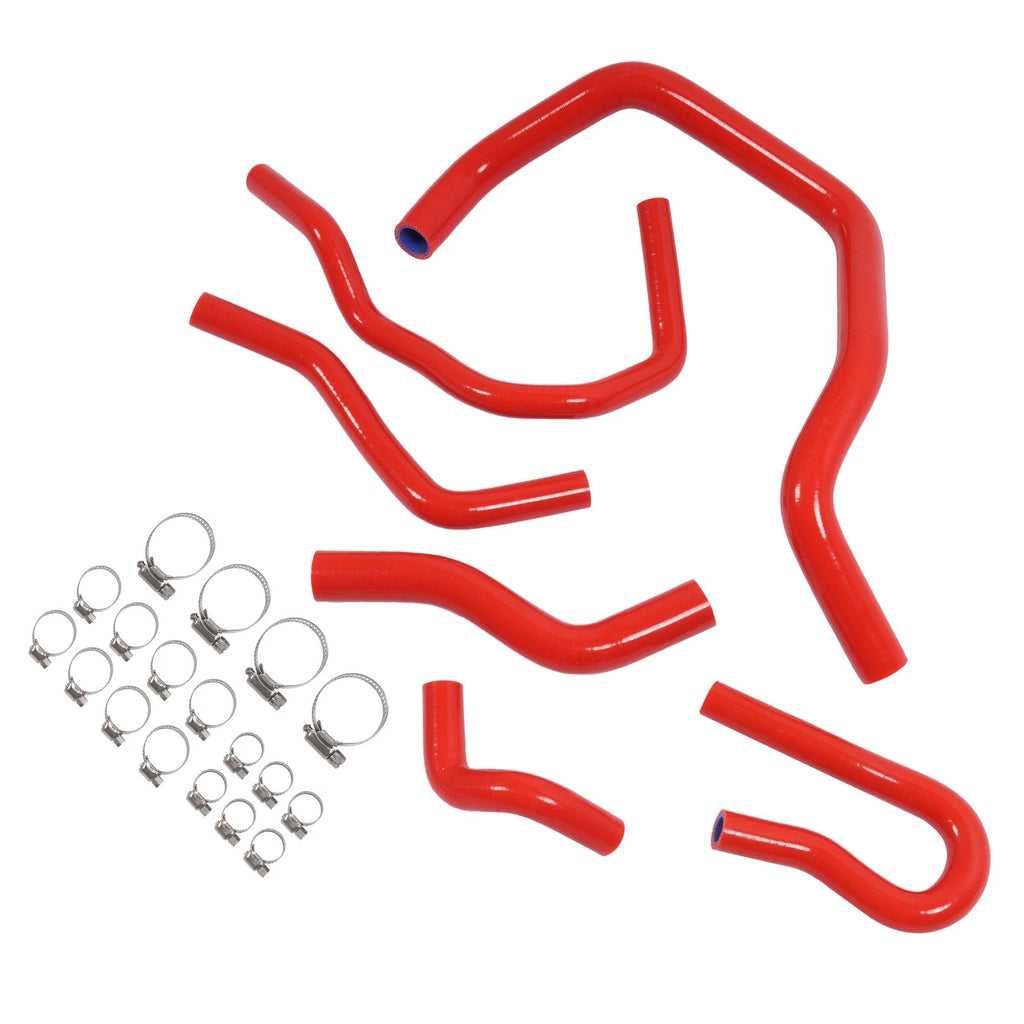 Red Radiator Hose Kit for Honda Civic 1.6L SOHC D15 D16 (1992–2000) 6PCS