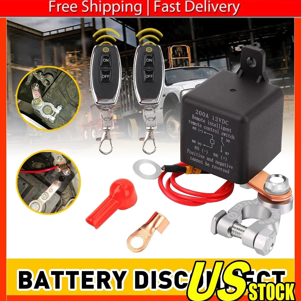 Car Battery Disconnect Switch for Universal Vehicles (Wireless Remote Control)