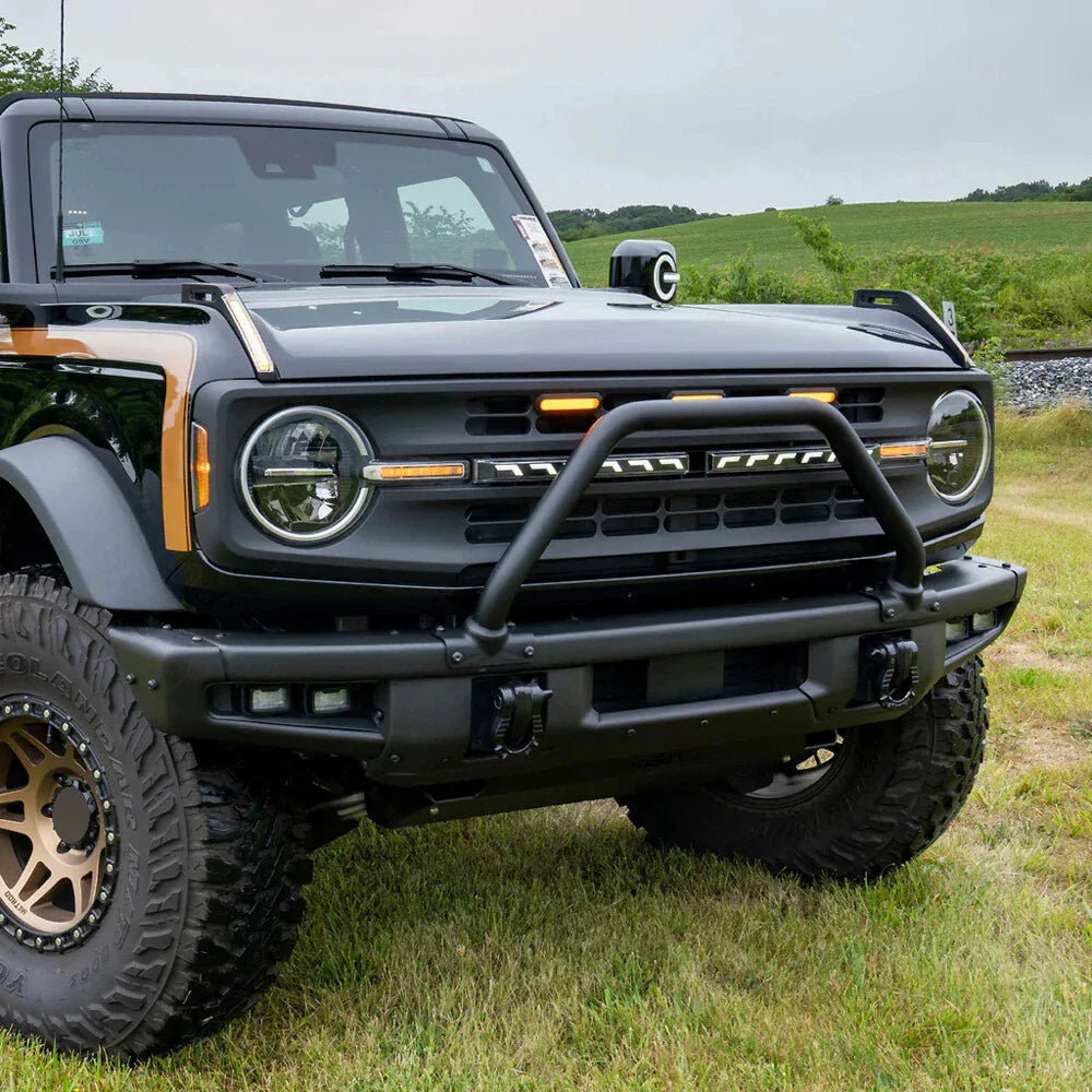 White Amber Hood Trail Marker Lights Turn Signal Lamps for Ford Bronco (2021–2024)