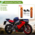 Motorcycle Foot Pegs for Honda, Suzuki, Yamaha - Rear Brake Pedal - Orange