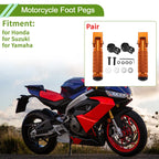 Motorcycle Foot Pegs for Honda, Suzuki, Yamaha - Rear Brake Pedal - Orange