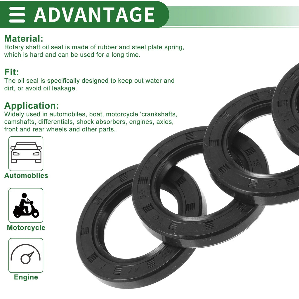 Set of 5 Oil Seal Rotary Shaft Seal NBR Rubber 30x47x7mm