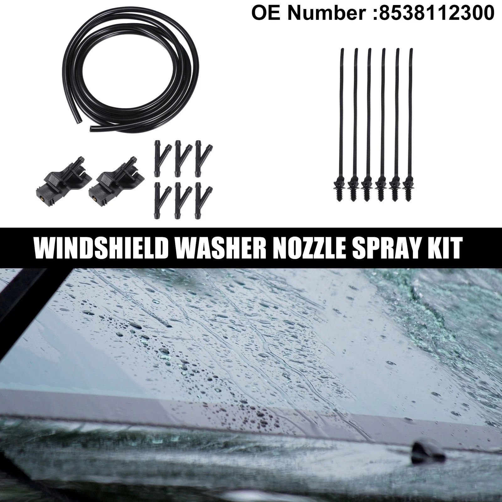 Set of 2 Windshield Washer Nozzles No. 85381-12300 for Toyota 4Runner 
