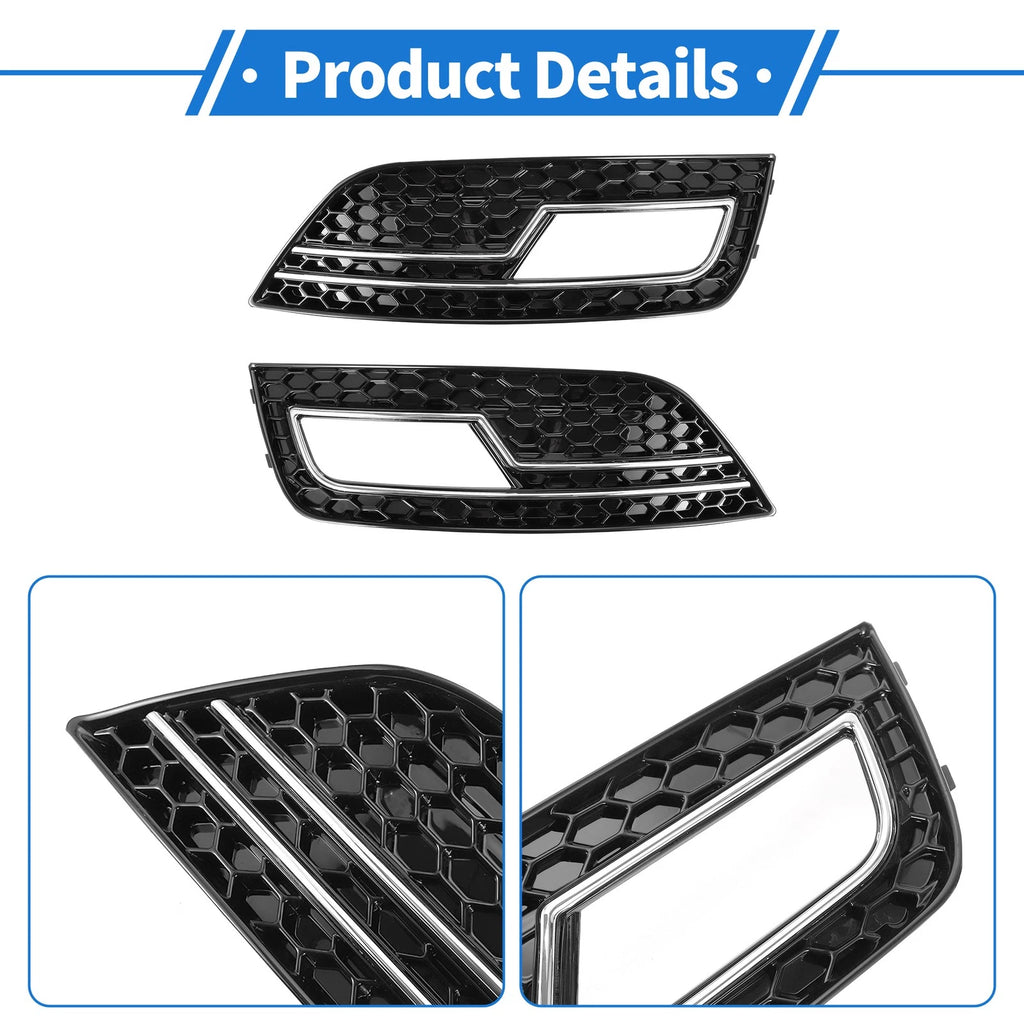1 Pair Front Fog Light Grill for Audi A4L B9 S4 RS4 (2017–2023) No. 8K0807681K/8K0807682K