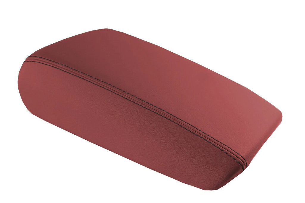 Armrest Cover for Audi A6 (2012–2018) Leather Red Black Stitch