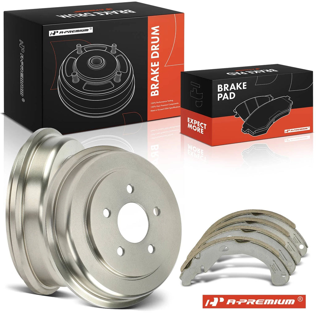 Set of 2 Brake Drums with Ceramic Brake Shoes for Chevrolet Cobalt HHR (2006–2008)