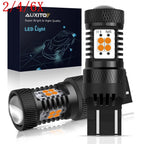 Set of 4 Amber Yellow 7443/7440 LED Turn Signal Light Bulbs for