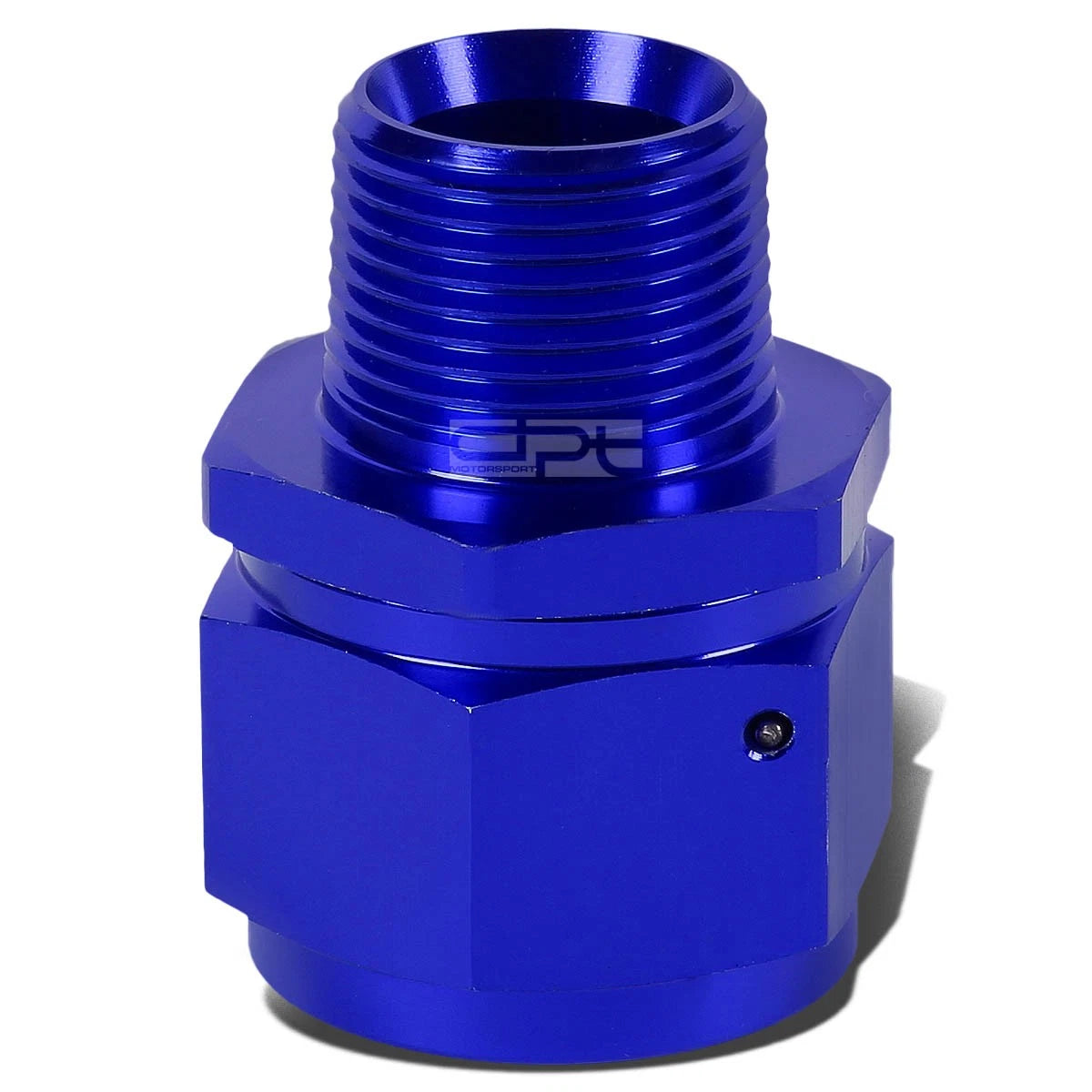 16-AN Female Flare to 3/4" NPT Male Blue Aluminum B-Nut Swivel Coupler Fitting