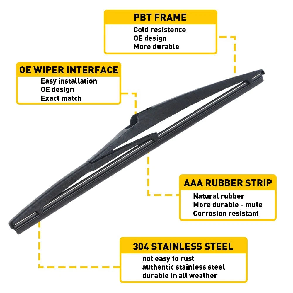 Rear Wiper Blade and Arm for Toyota RAV4 (2013-2019)