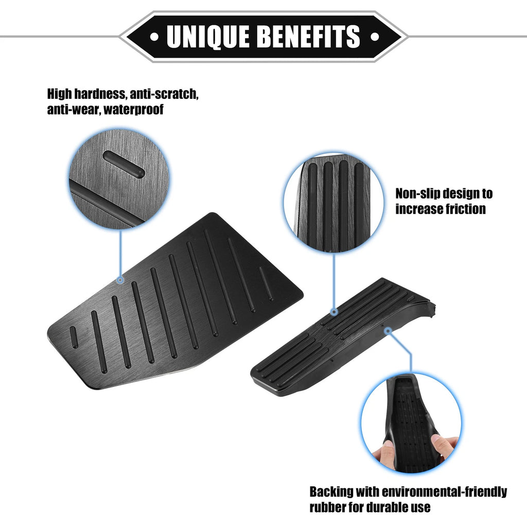 Gas Brake Footrest Pedal Pad for Toyota RAV4 (2019–2023) Aluminum Rubber Black