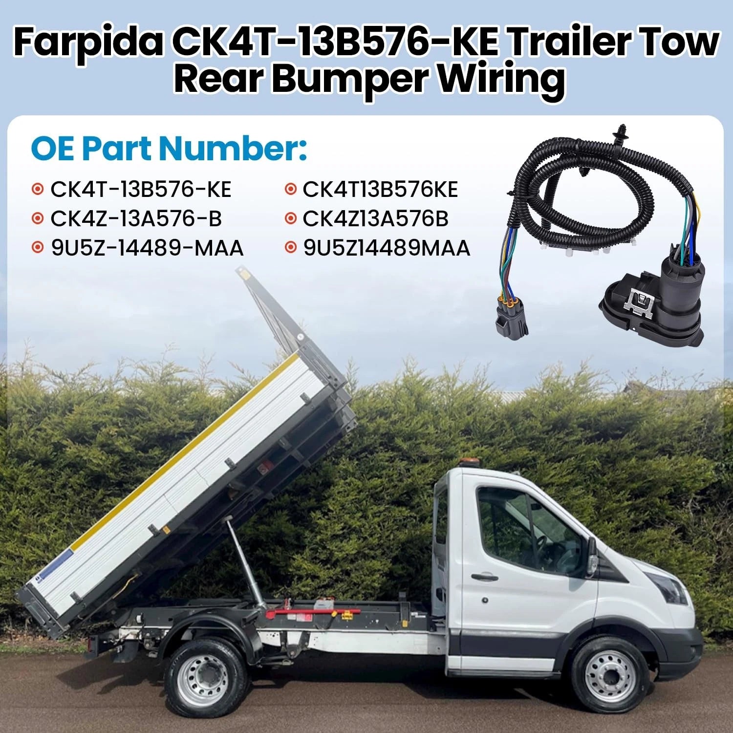 Trailer Tow Wiring Connector Harness Kit for Ford Transit 150 (2015–2019)