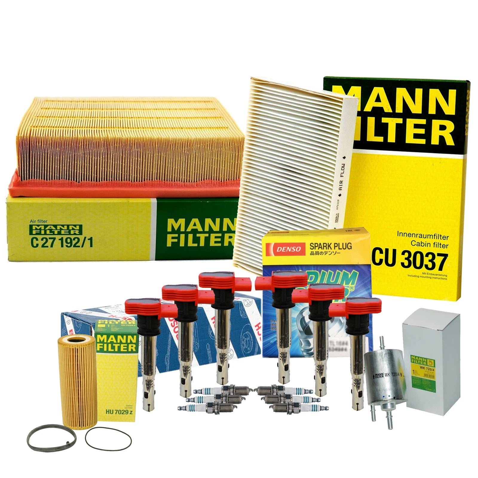 Tune Up Kit with 6 Iridium Spark Plugs for Audi (Mann, Bosch, Denso)