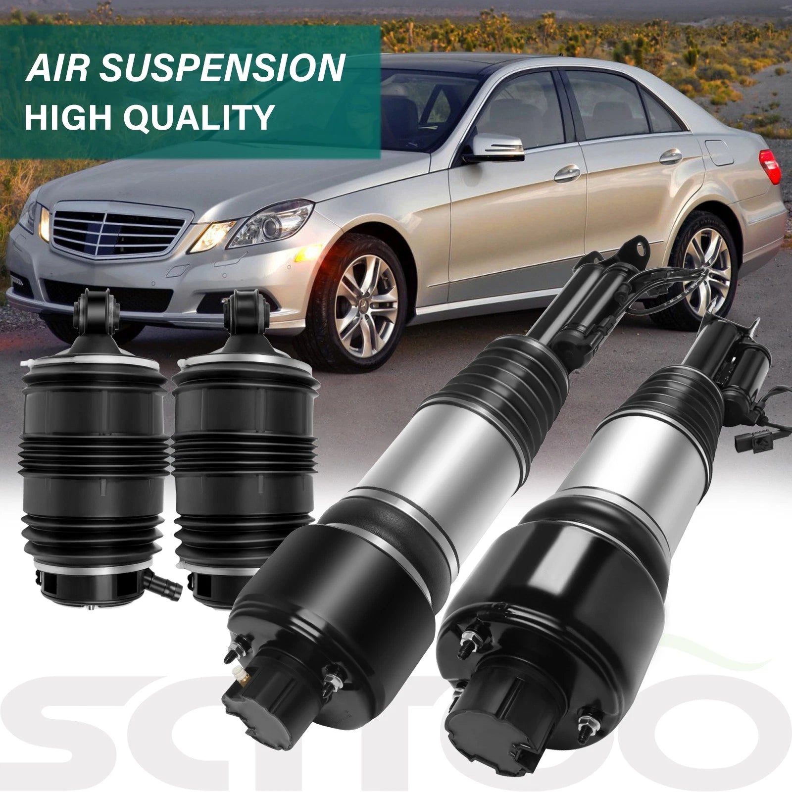 Set of 4 Air Suspension Struts for Mercedes W211 E320 E350 E500 CLS500 RWD