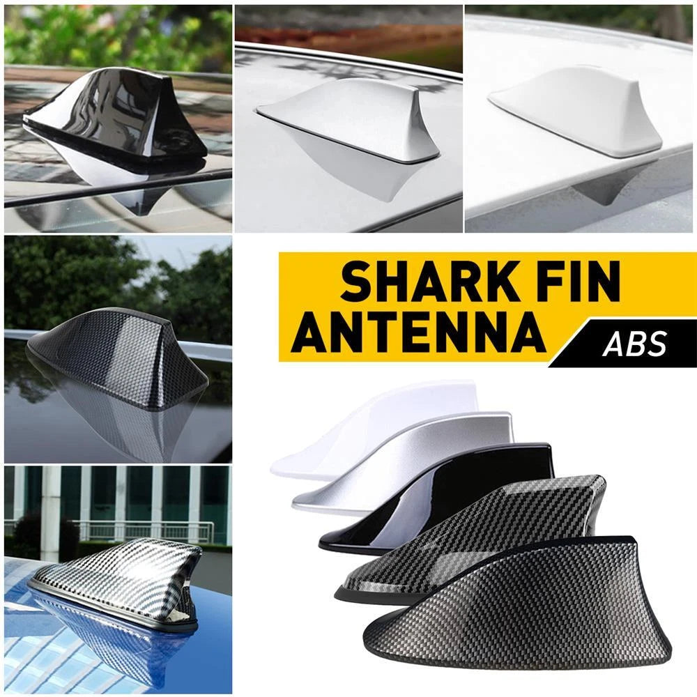 Shark Fin Roof Antenna for Car (FM/AM Signal) - White/Black/Silver/Carbon