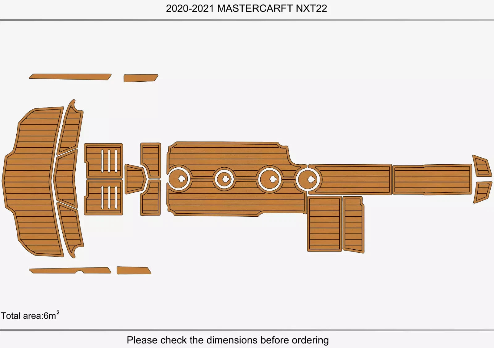 EVA Foam Faux Teak Deck Floor for Mastercraft NXT22 (2021)
