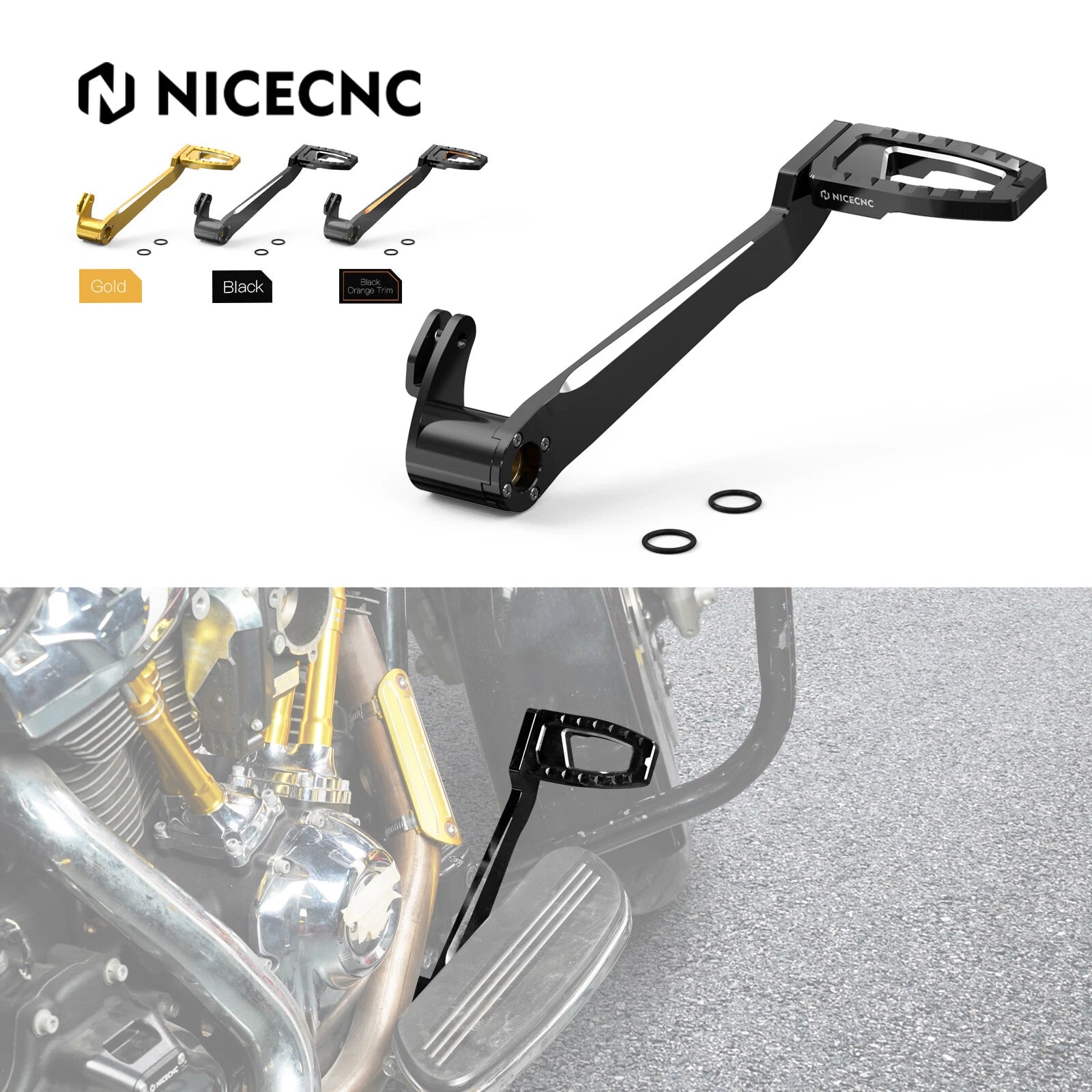 Rear Foot Brake Lever Pedal for Harley Road King FLHR (2014–2022), FLHRXS (2017–2023)