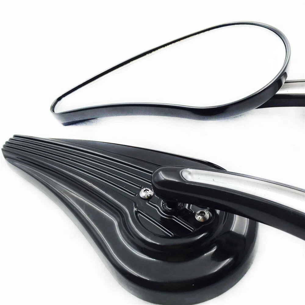 Black Side Racing Mirrors for Harley All Models (Softail, Touring, Street S)
