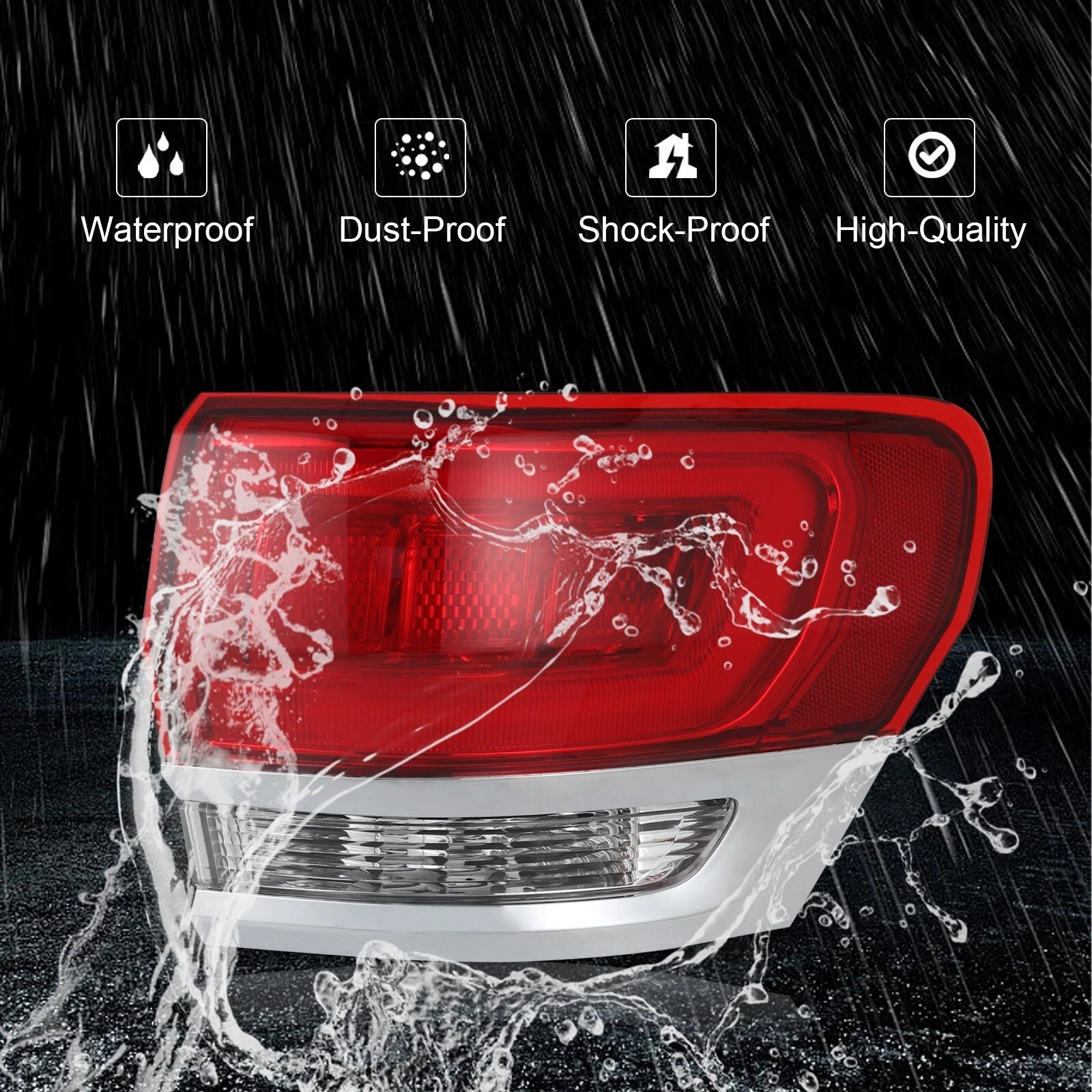 Clear Outer Rear Right Passenger Tail Light for Jeep Grand Cherokee (2014–2020)