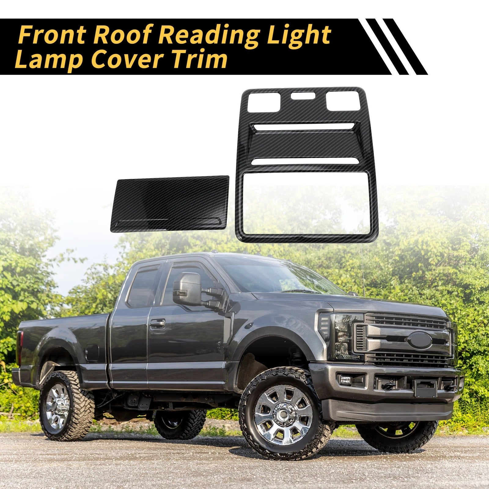 Set of 2 Carbon Fiber Pattern Front Roof Reading Light Covers for Ford Maverick (2022–2024)