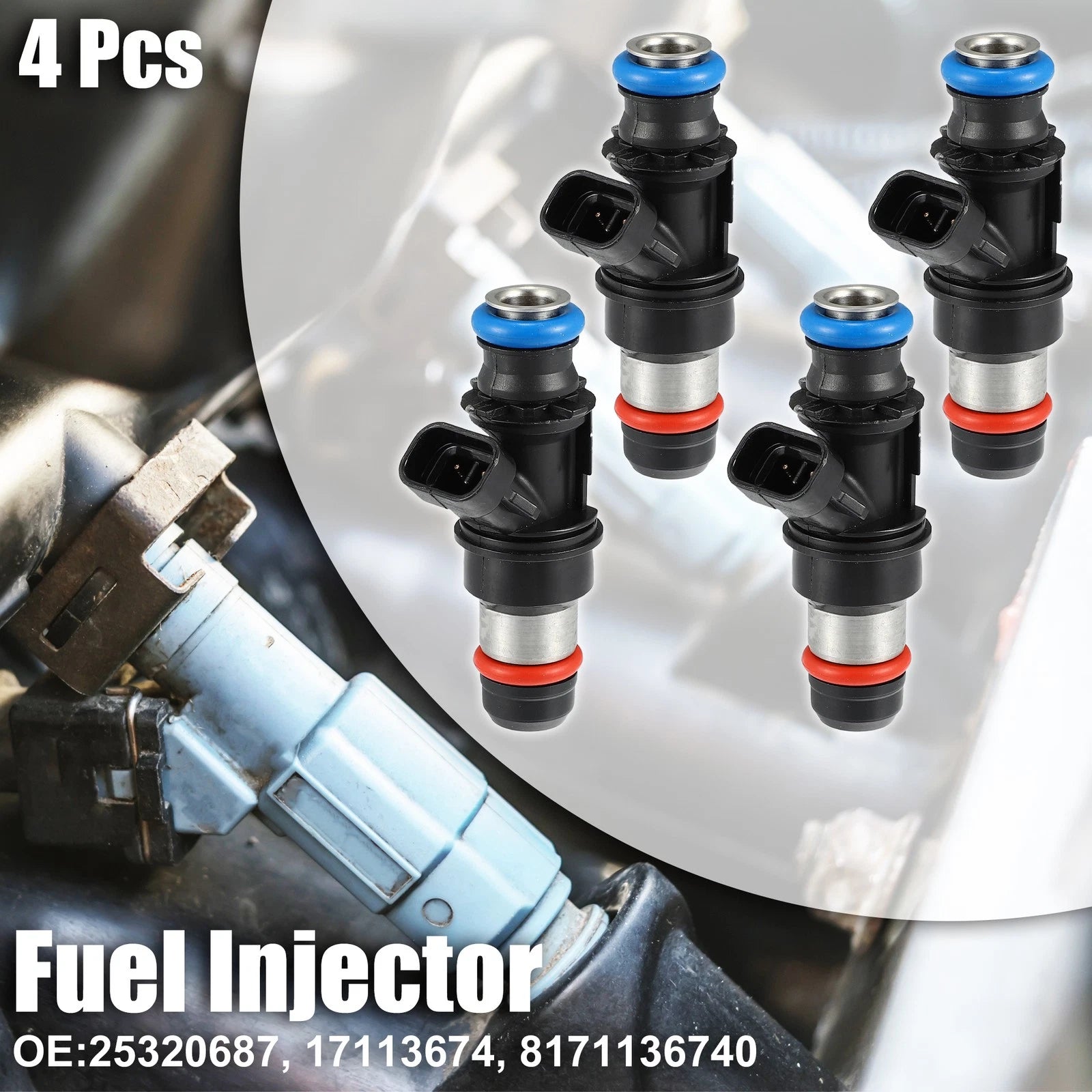 Set of 4 Fuel Injector Nozzles for Chevy S10 (2000–2003) 25320687