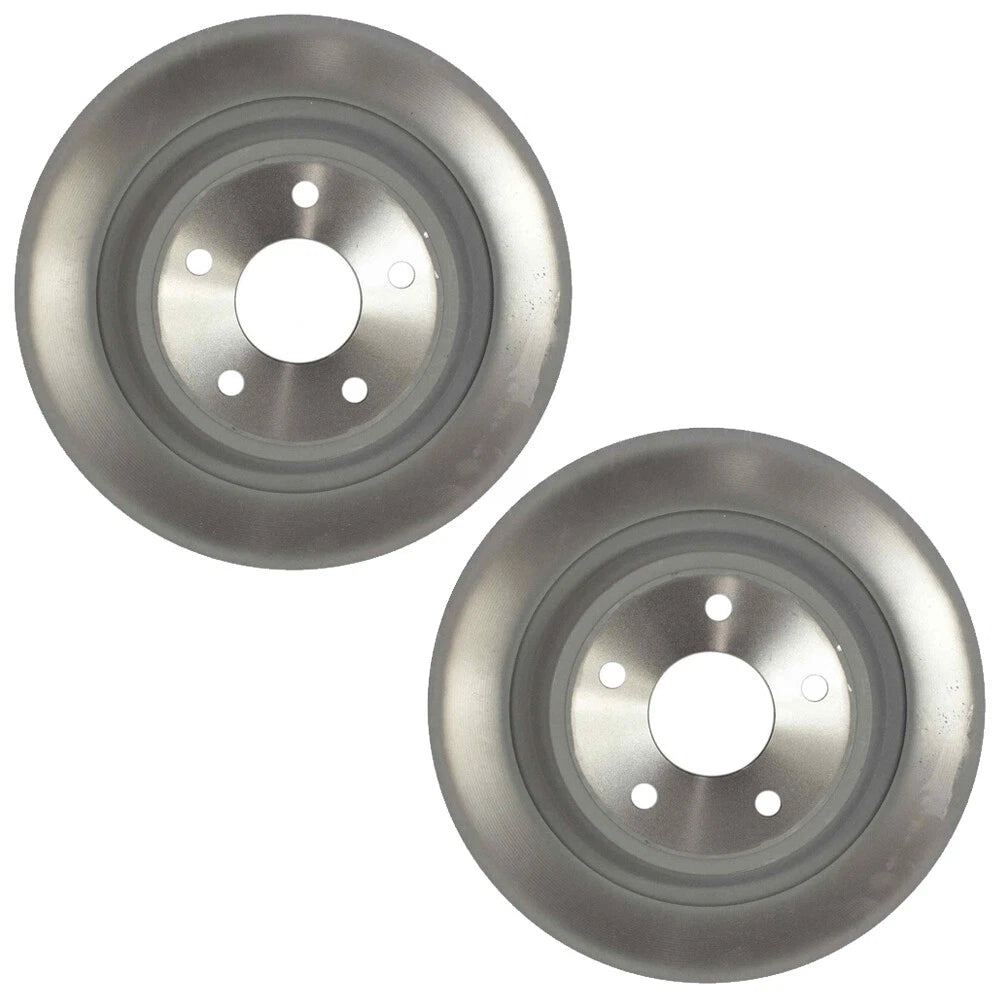 Set of 2 Motorcraft Rear 302mm Solid Disc Brake Rotors for Ford Lincoln