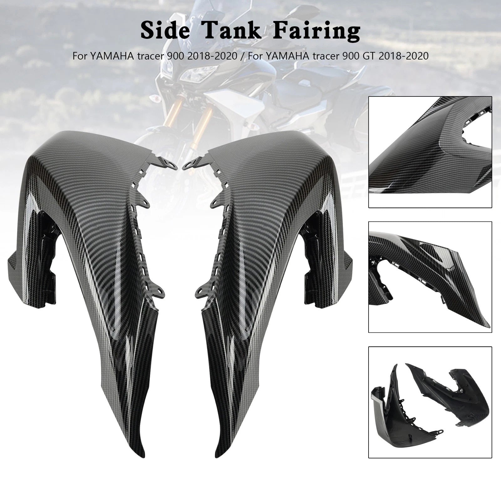 ABS Plastic Front Side Tank Fairing Panel for Yamaha Tracer 900/GT (2018–2020)