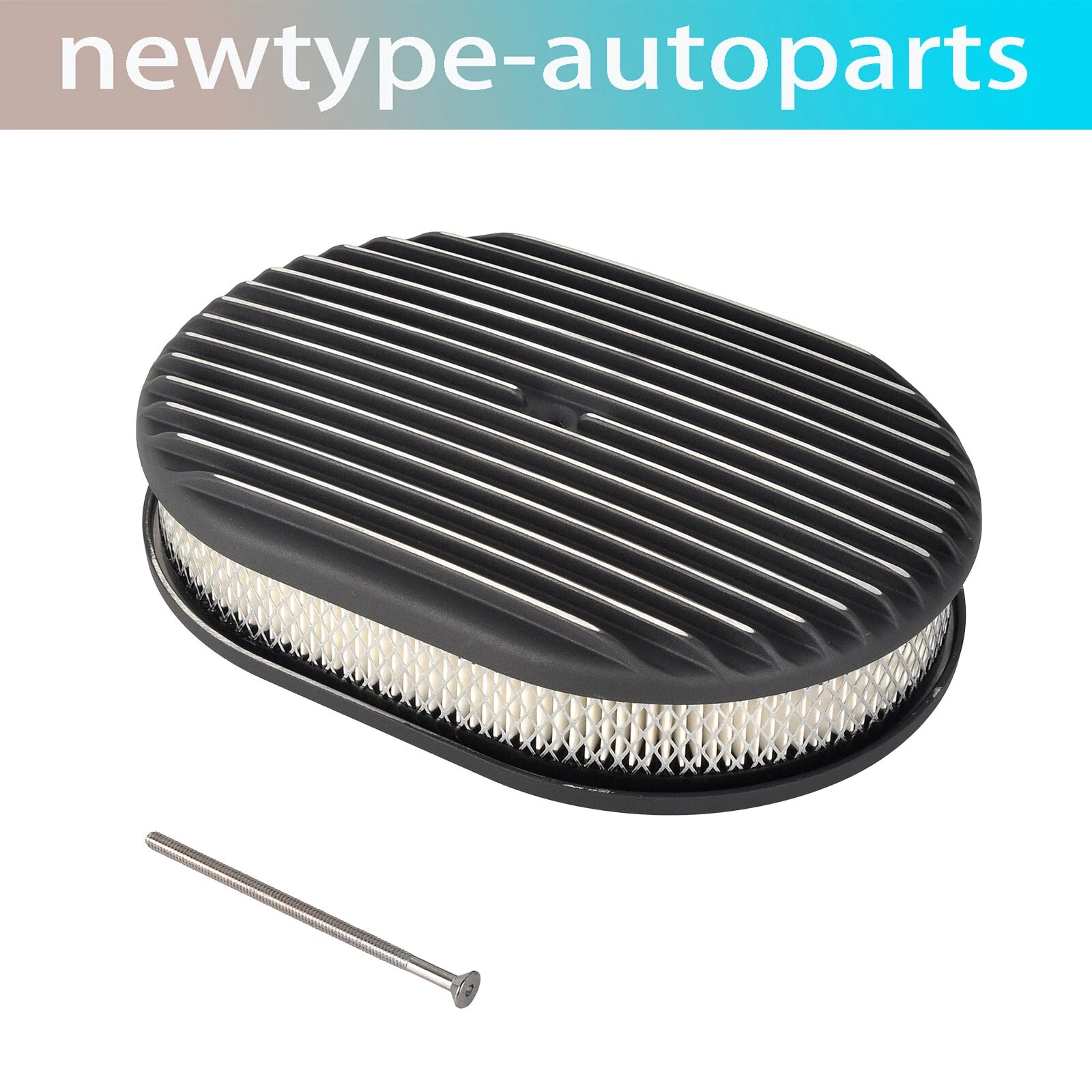 12" Oval Polished Aluminum Air Cleaner for Chevy Ford Mopar (Fits )