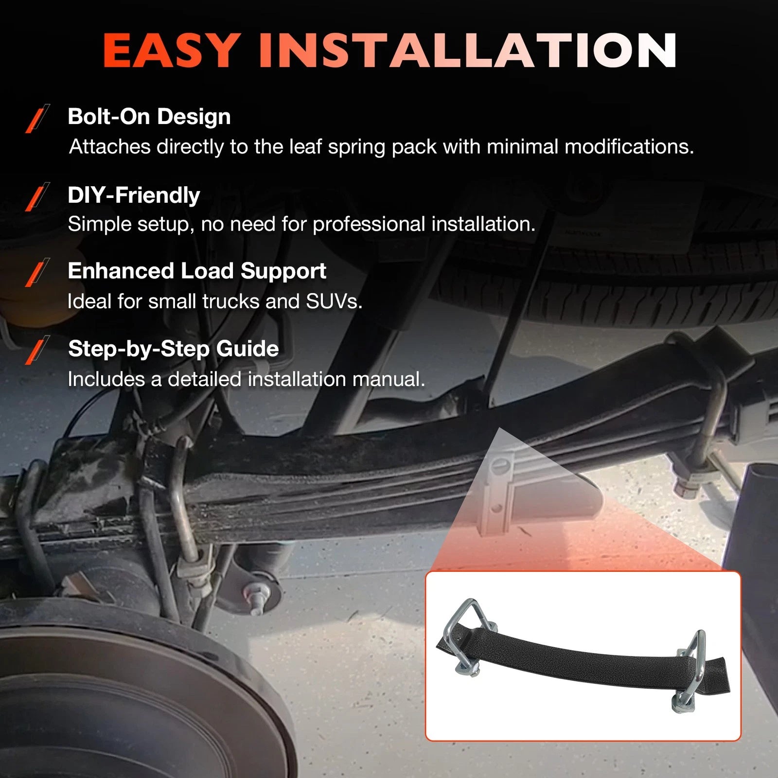 Heavy Duty Helper Spring Kit for Ford GMC Pickup Trucks SUV