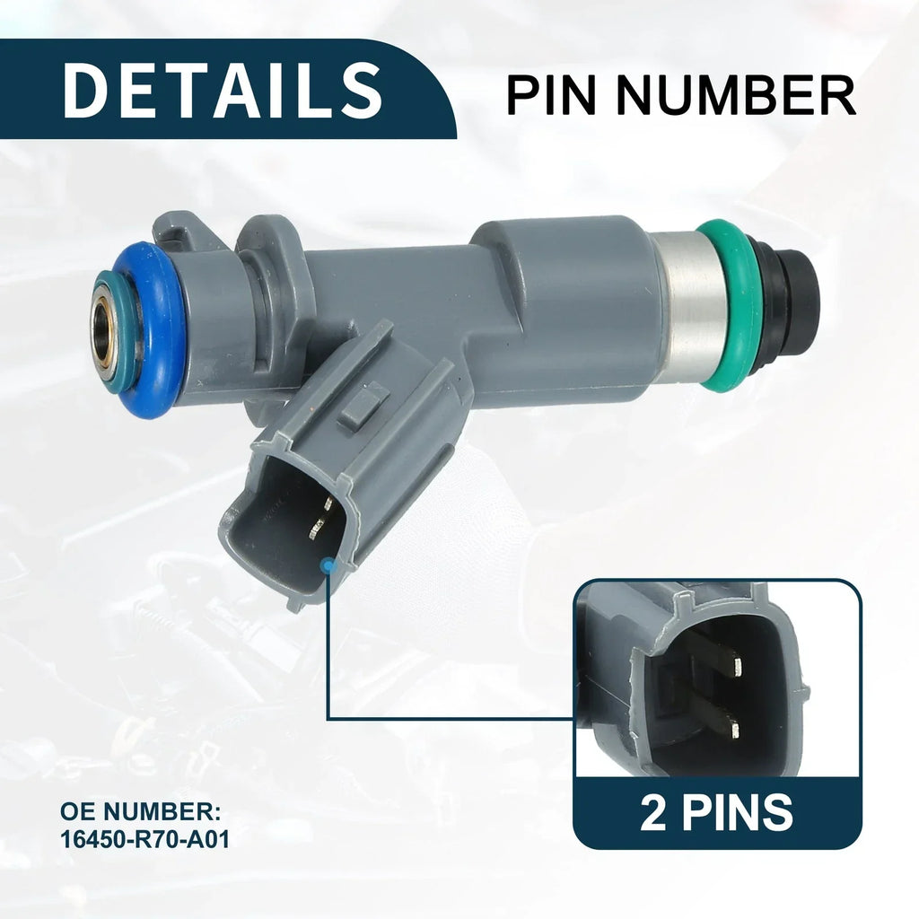Fuel Injector 6 x No.16450-R70-A01 for Honda Accord (2008-2012)