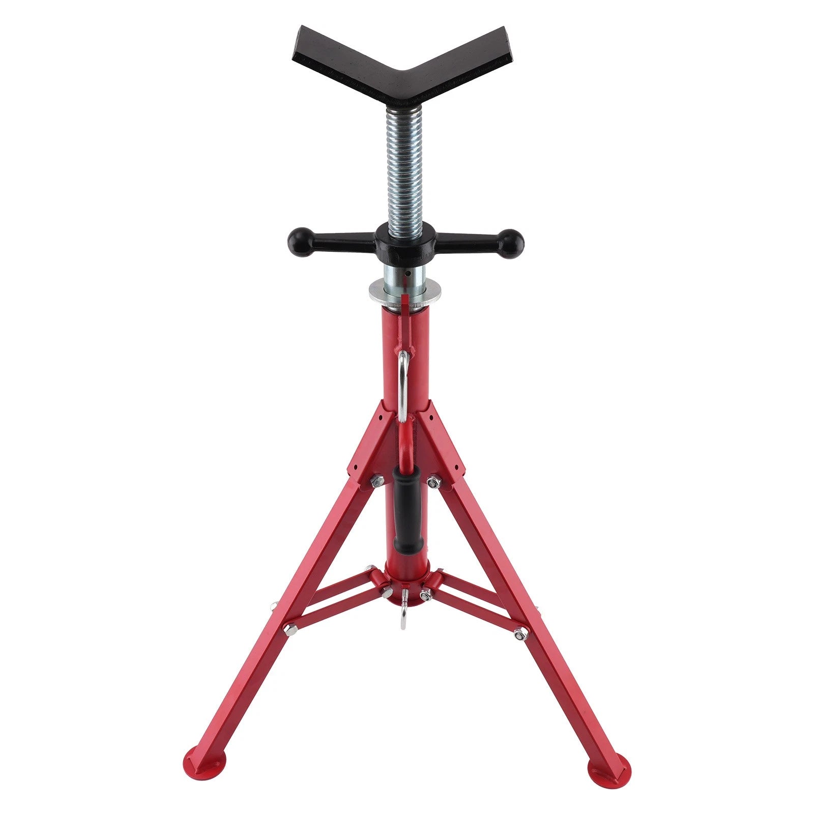 Steel Adjustable Pipe Stand V-Head Tripod Jack 28-52in 2500lbs Capacity