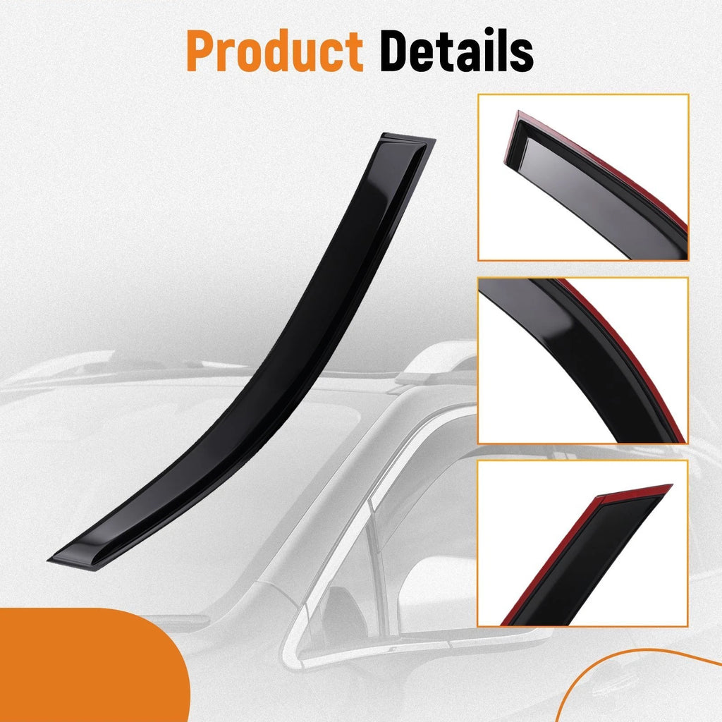 Rain Guard Window Visor Set of 4 for Subaru Forester (2019–2024) Black