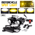 2X Yellow White LED Spot Light Headlight for Motorcycle