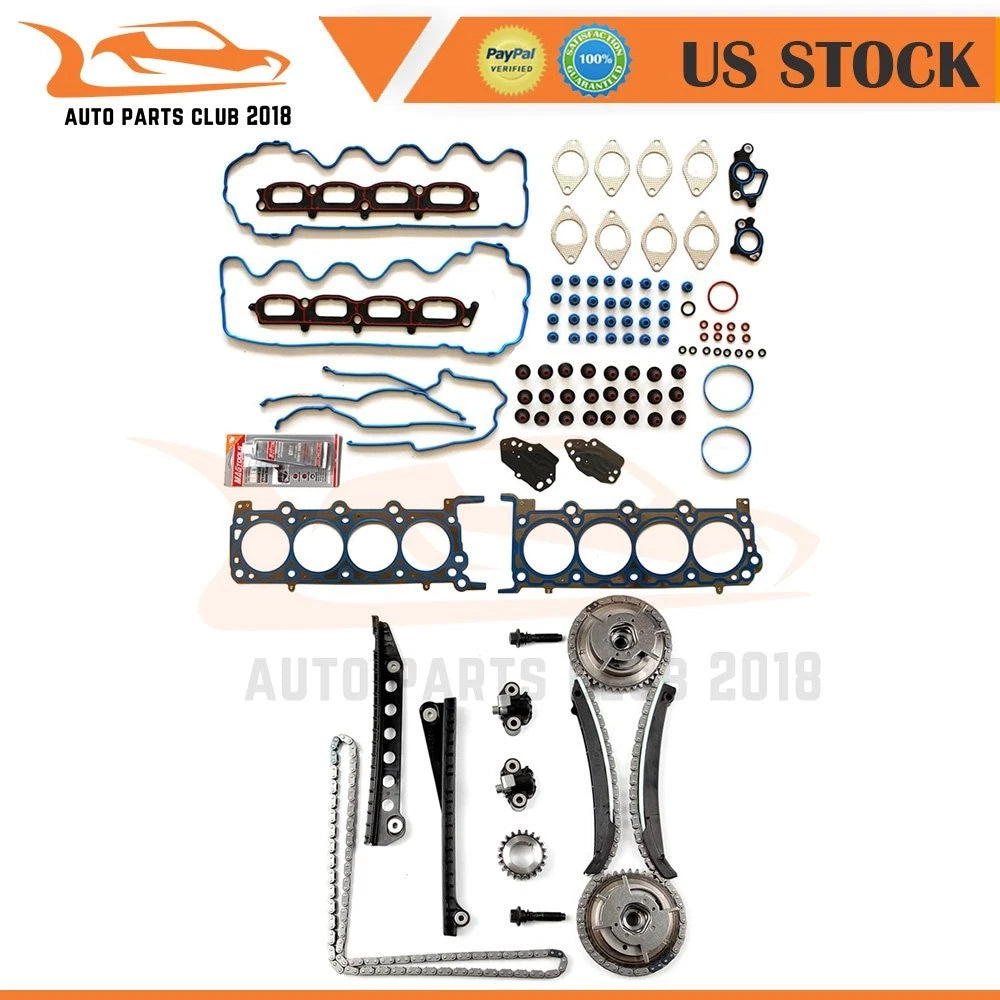 Timing Chain Kit & Cam Phaser Head Gasket Set for Ford Expedition F-150 (2007–2008)