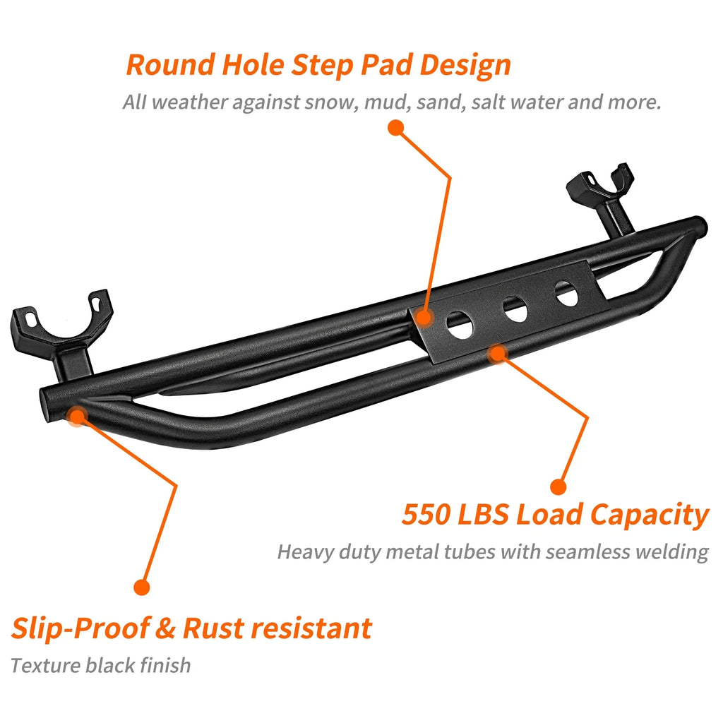Pair Nerf Bars Side Steps Running Boards for Jeep Wrangler JK (2007–2018)